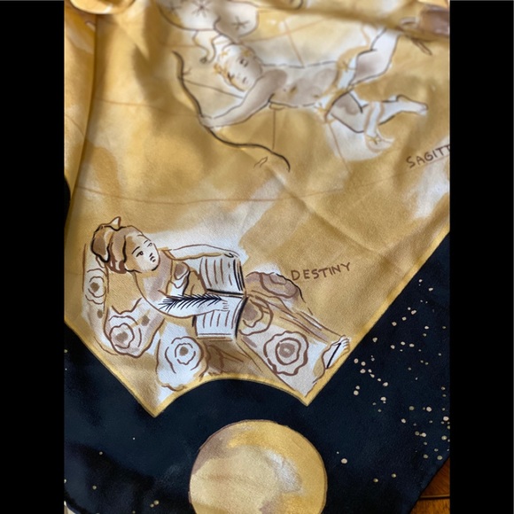 Diane Von Furstenberg silk scarf ZODIAC signs horoscope - Picture 11 of 16